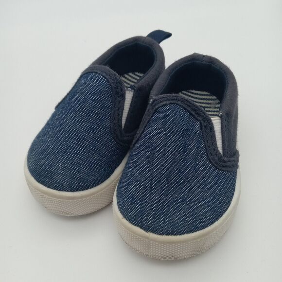 OshKosh B'Gosh Boy's Classic Boat Elastic Slip-On Casual Shoes Blue Size 3 - Picture 1 of 6